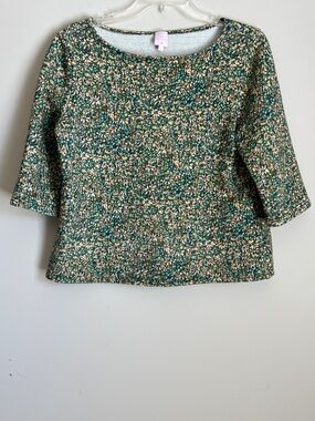 Ann Mashburn Floral Pullover Sweater Fleece Lined Sz Small